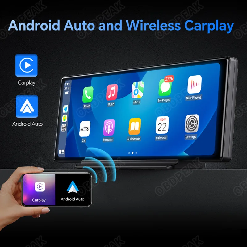 T30 Car Dsah Cam 10.26" Android 12 System Carplay Android Auto 2+32G GPS Navigation WIFI Car Mirror Video Camera AUX BT Audio