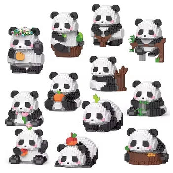 Kawaii Panda Series Micro Particle Building Block Creative Cute Animal DIY Assembled Models Bricks Toys For Kids Birthday Gifts 1