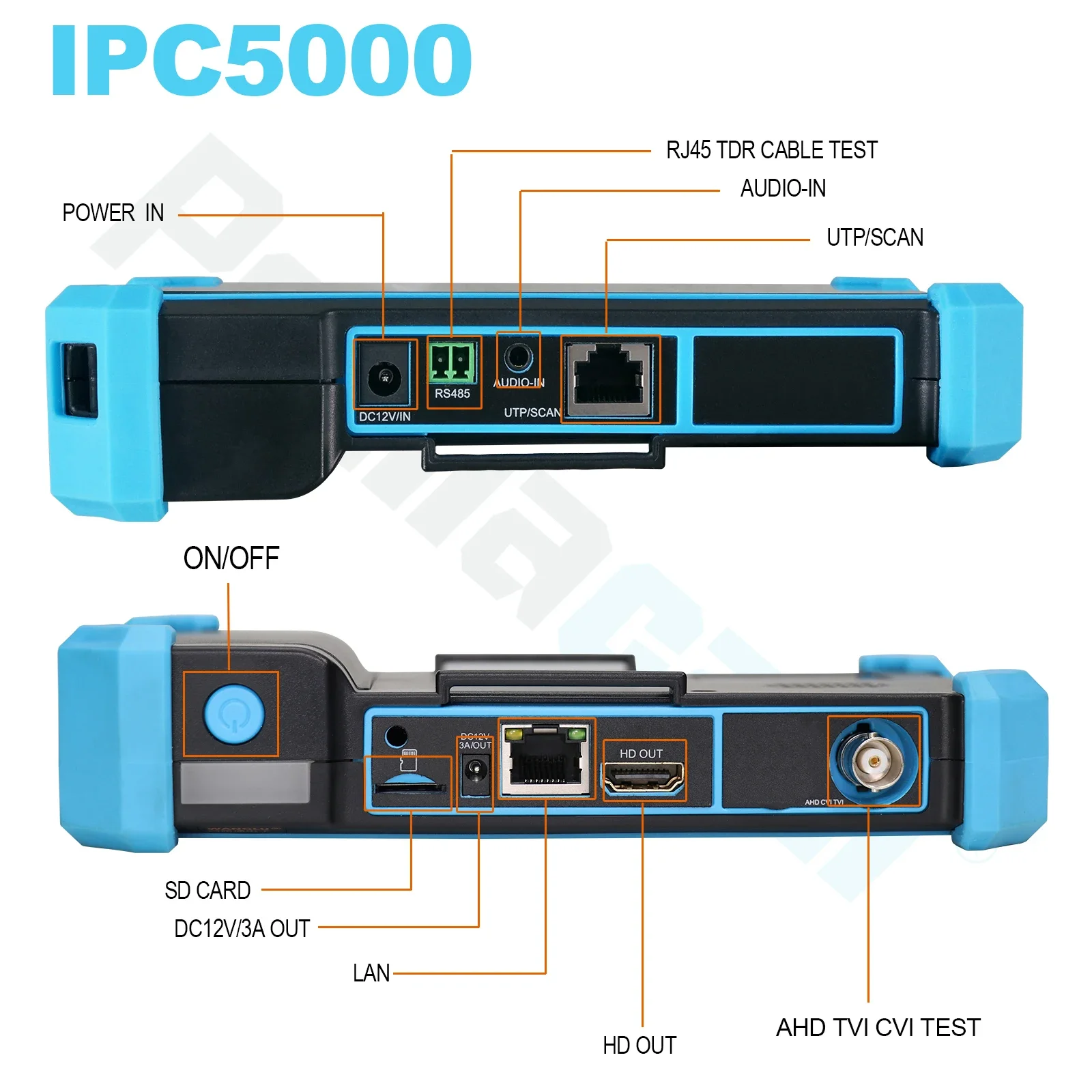 Cctv Tester IPC-5200 Plus Full 8MP IP CVI TVI AHD SDI Analog 6 In 1 Hd Tester-monitor Vga & 4k HDMI Input Cable Tracer Power In