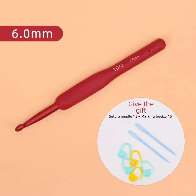 6mm red soft handle crochet hook
