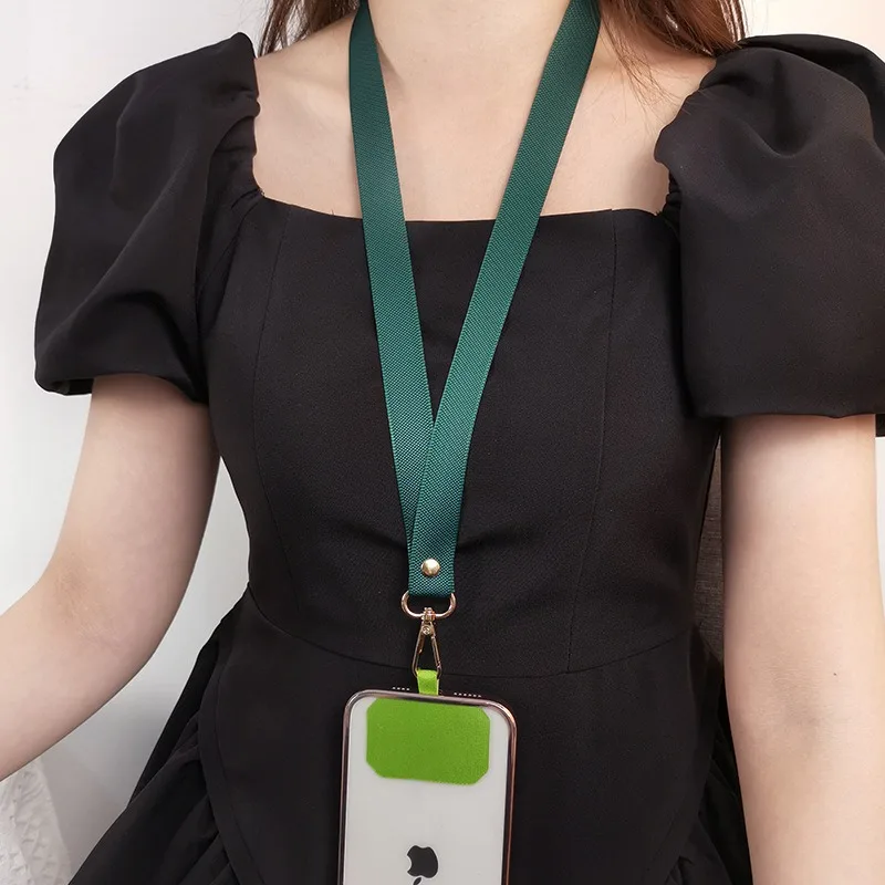 Durable Solid Color Phone Lanyard with Anti-Lost Pendant
