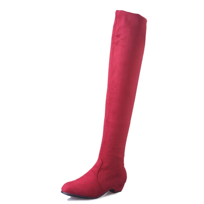 Women's High Boots Shoes Fashion Women Over The Knee Boots New Autumn Winter Flock Botas Feminina Thigh High Ladies