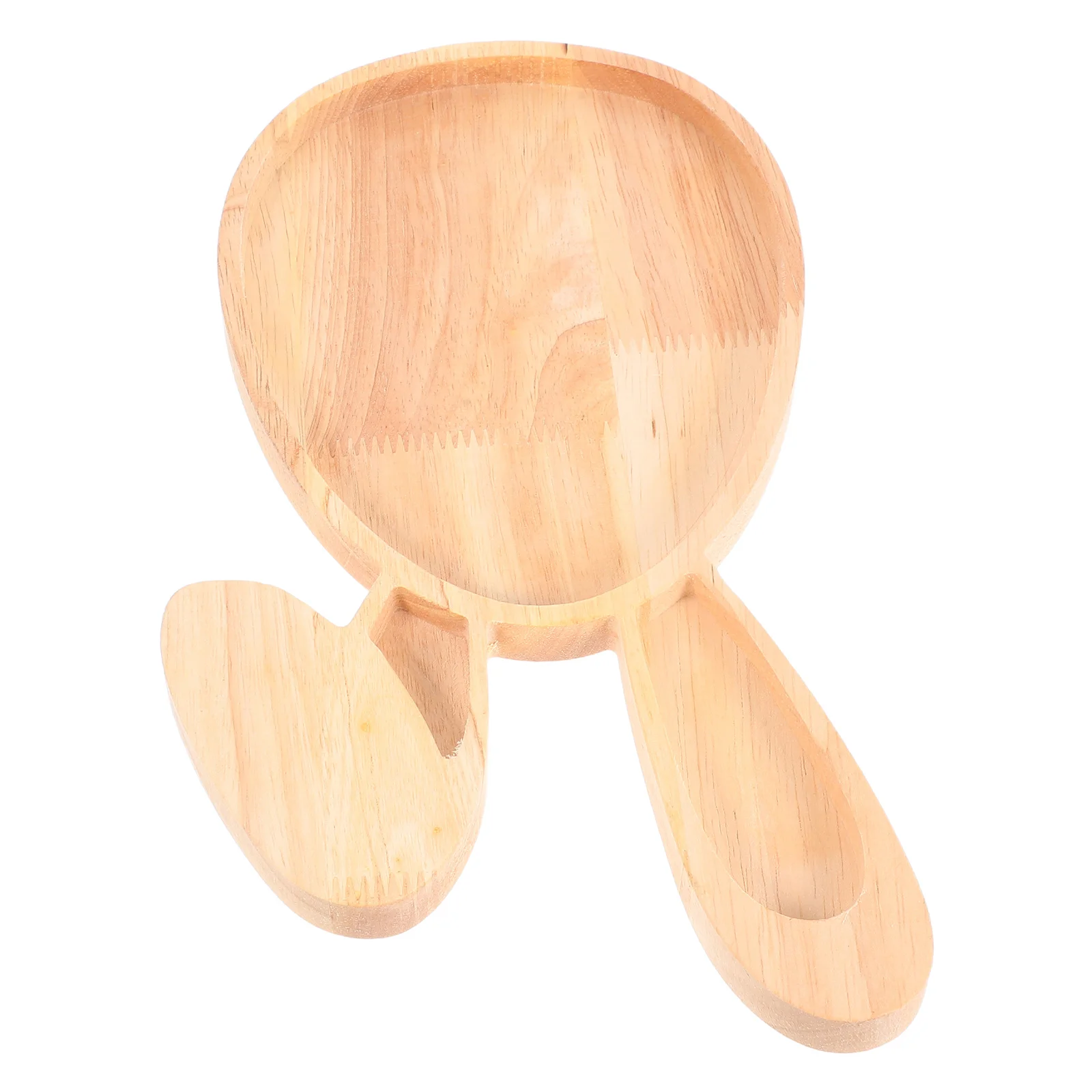 Easter Wooden Rabbit Plate Adorable Wooden Tray Snack Fruit Tray for Parties Holidays Dinners Easter Bunny Plate 5