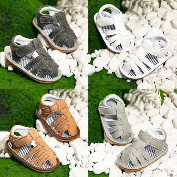 Ragazzi e ragazze antiscivolo suola morbida sandali con punta chiusa scarpe basse per bambini scarpe da passeggio per il primo passo in età prescolare scarpe da passeggio per l'apprendimento 1