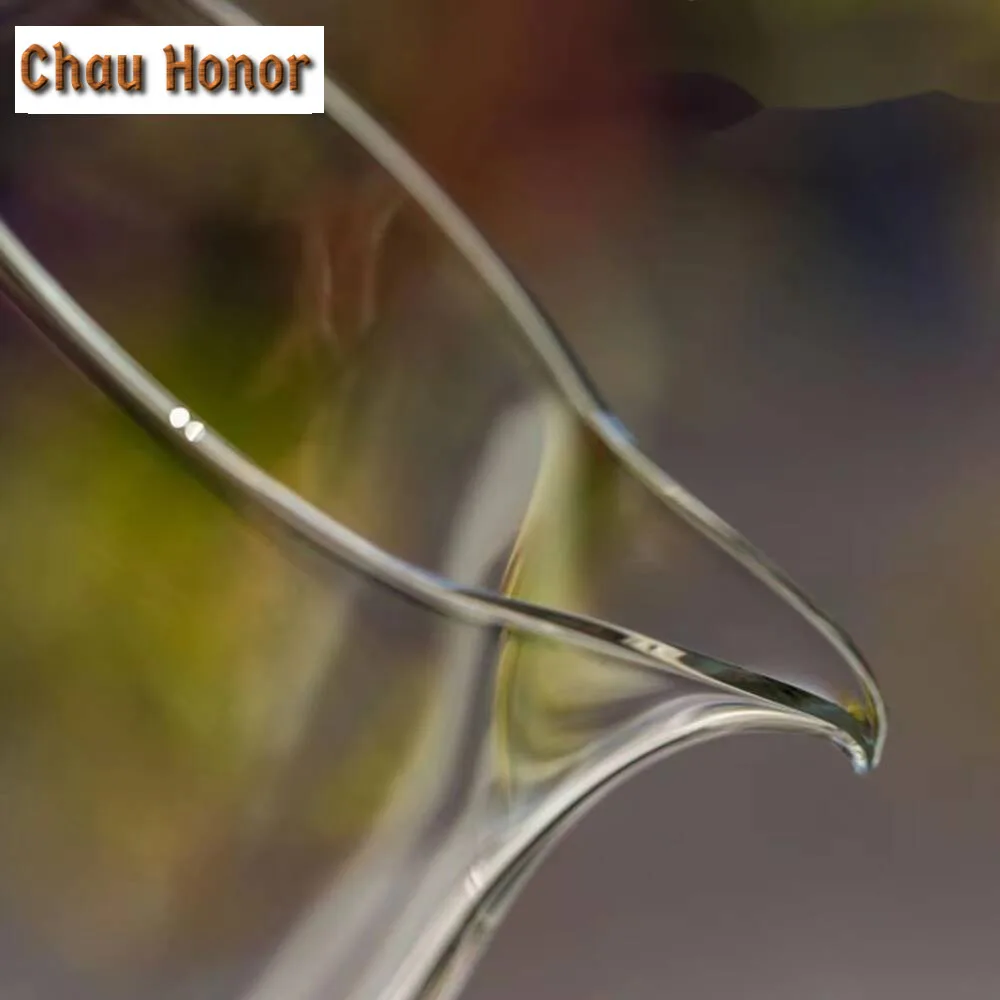 300ml High-end Thickened Tea Pitcher Chinese Heat-resistant Glass Justice Cup with Pink Handle Cha Hai Coffee Drinkware Supplies