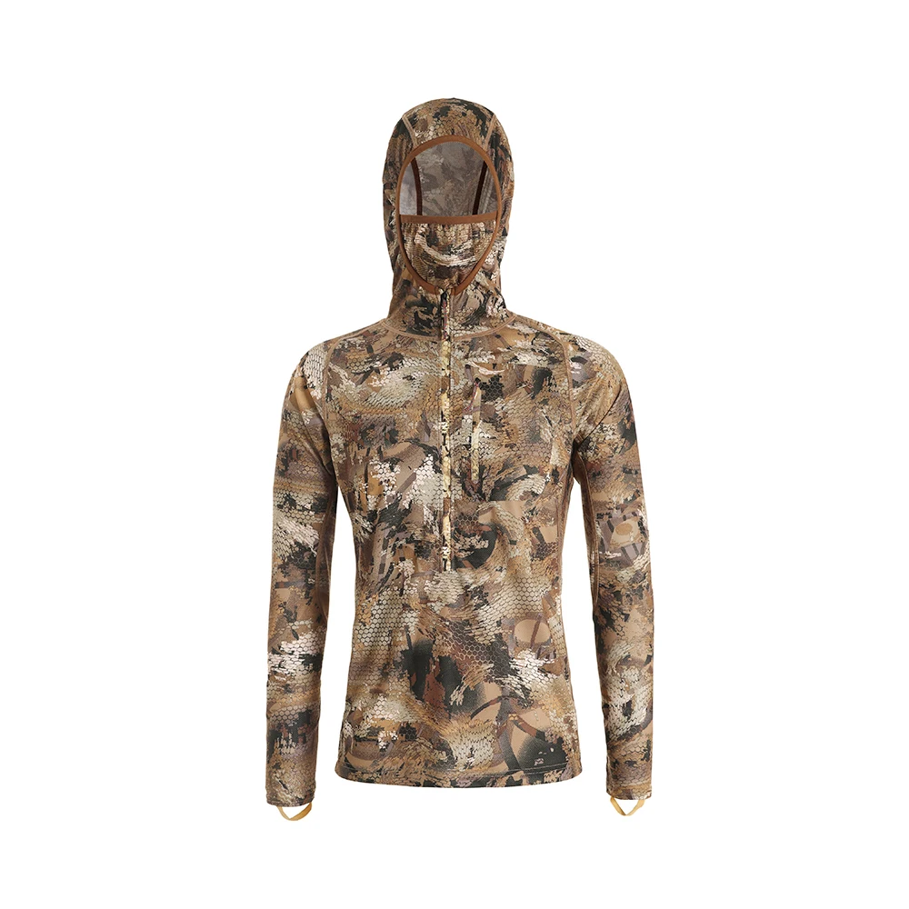 Hifad Men's camouflage mask pullover hunting shirt fishing suit
