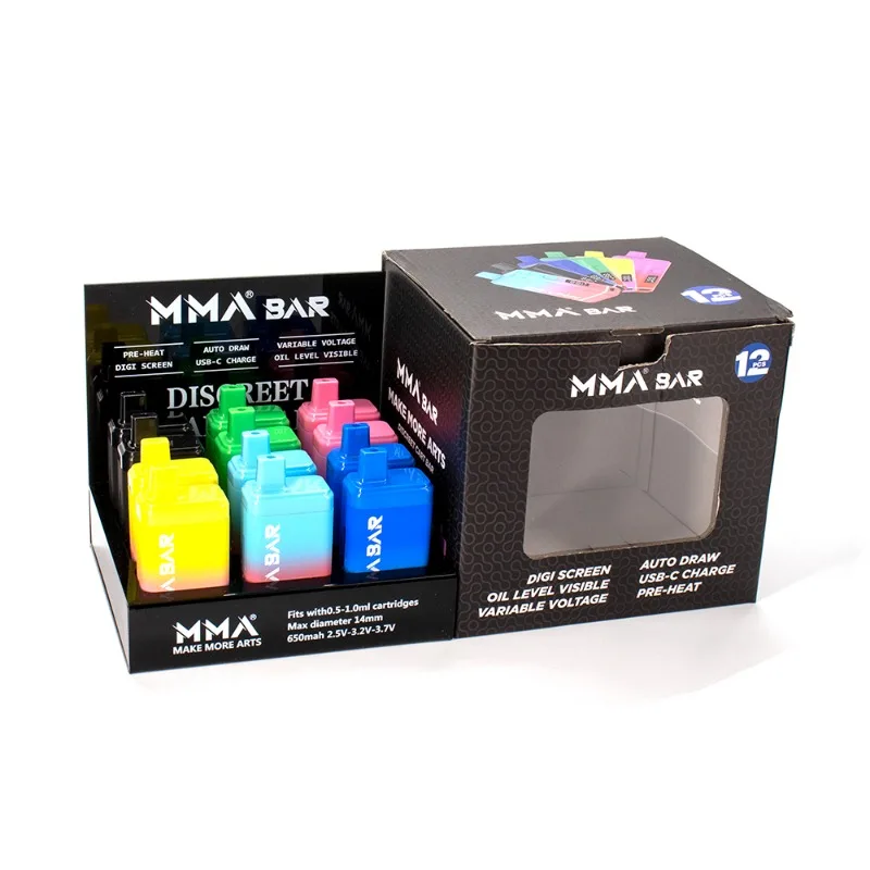 Mmabar wiederauf ladbarer vape mod mit bildschirm variabler spannung 650mah vorheizen vv gewinde batterie für dicke öl patronen wagen_S218cb3e58dd84236b1d56f62d1af373dl