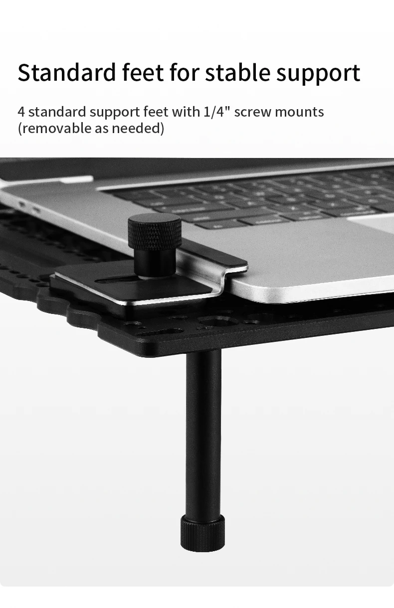 ,17.72x11.22in Universal Aluminum Alloy Laptop Stand Tray with 1/4" Screw Hole,S