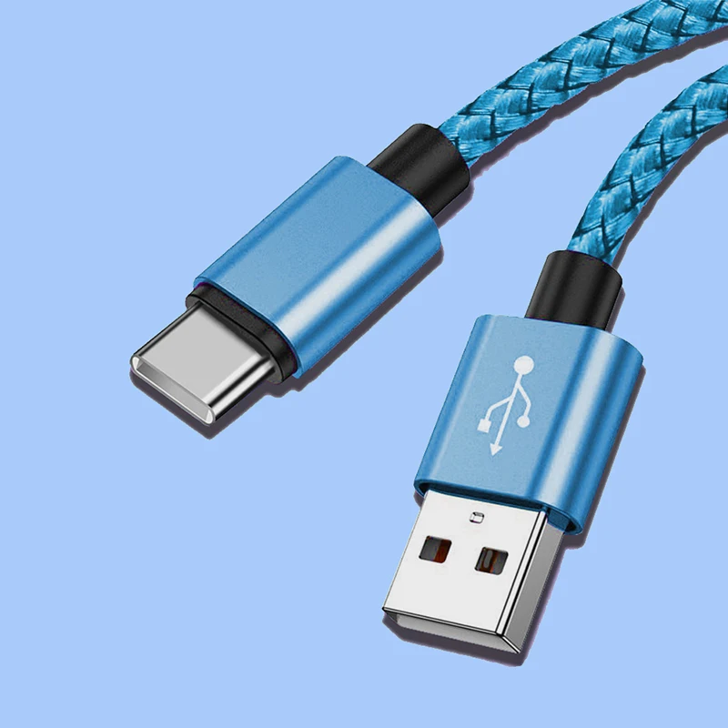 1M 2M 3M USB A to Type C 고속 충전 케이블 나일론 데이터 동기화 코드 (아이폰, 안드로이드, 화웨이, 삼성, 샤오미용)