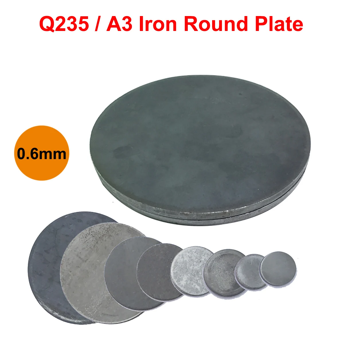 Thickness 0.6mm Q235 Metal Plate Disk Iron Sheet Laser Cutting A3
