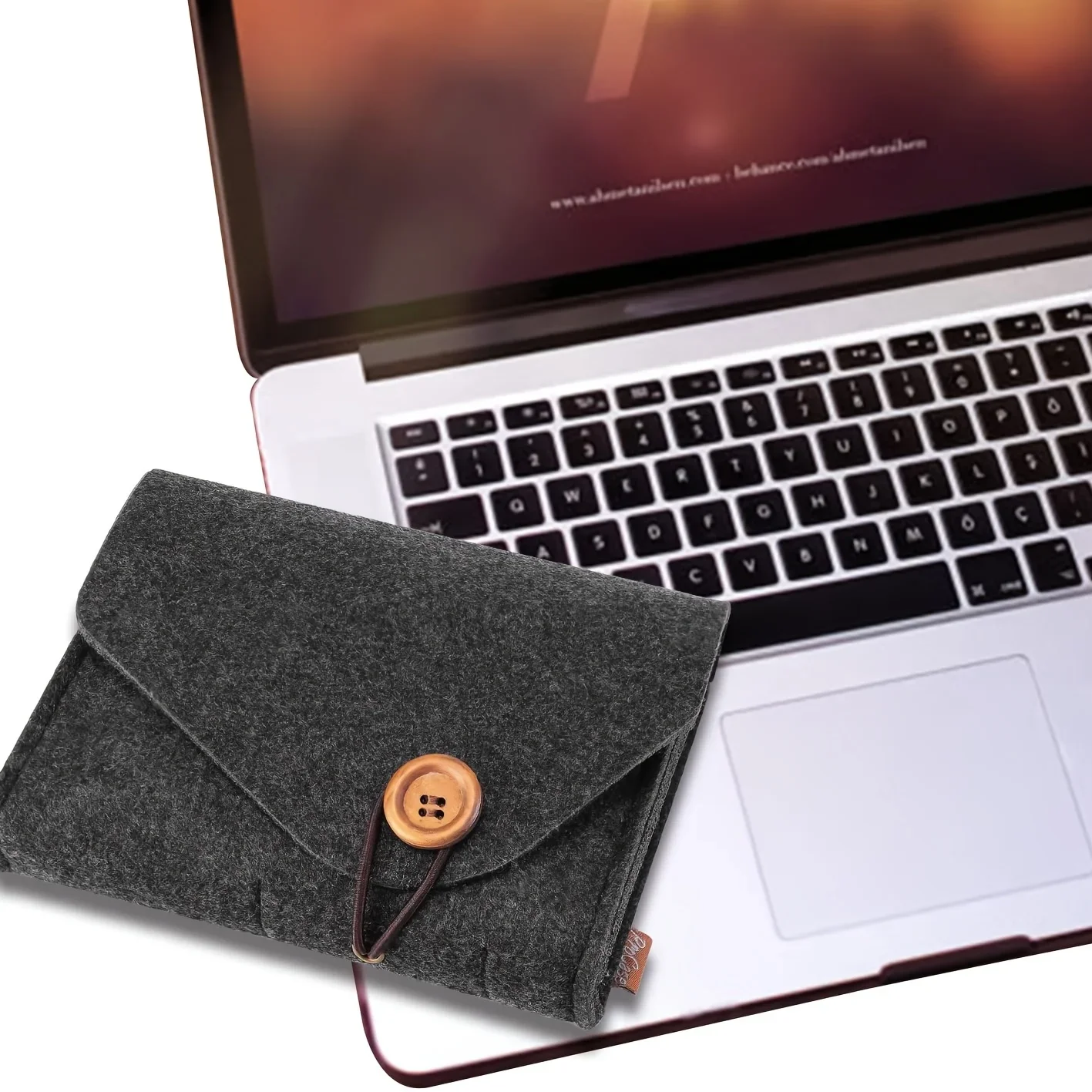Compact Felt Cable Organizer Case for Adapters & Cables, Travel Storage Solution