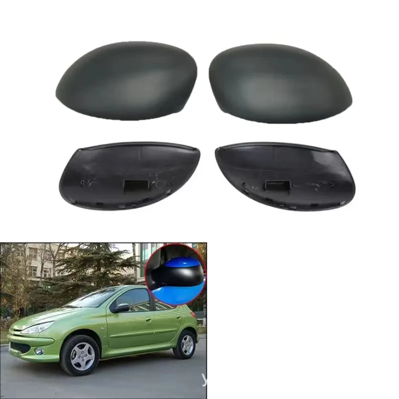 

Suitable for Peugeot 206 207 Citroen C2 rearview mirror cover reverse mirror cover rearview mirror cover accessories Black lid