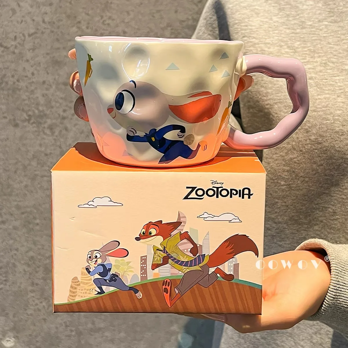 1피스 530ML 디즈니 Zootopia 머그잔 주디 닉 커플 텀블러 디즈니 피규어 장난감을 위한 로맨틱 발렌타인 데이 선물