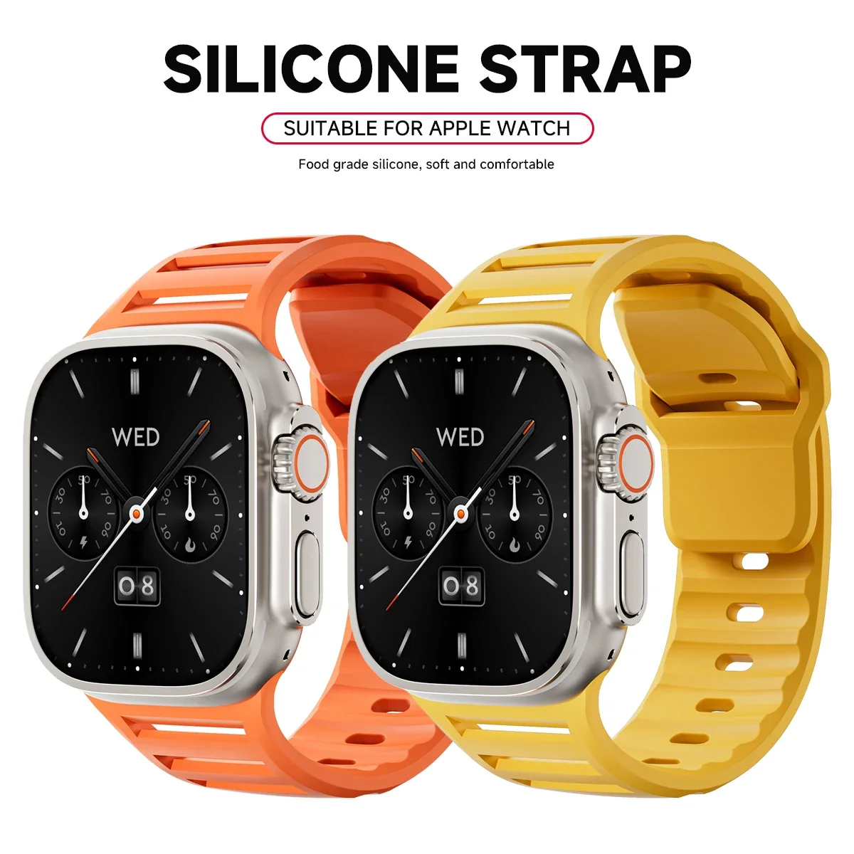 Bracelet dehors en Silicone pour Apple Watch 10, 46mm, Ultra