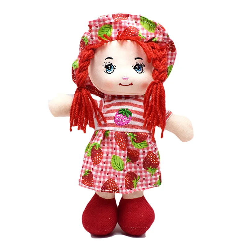 Cartoon Kawaii Fruit Skirt Hat Rag Dolls Soft Cute Cloth Stuffed Toys for Baby Pretend Play Girls Birthday Christmas Gifts 2