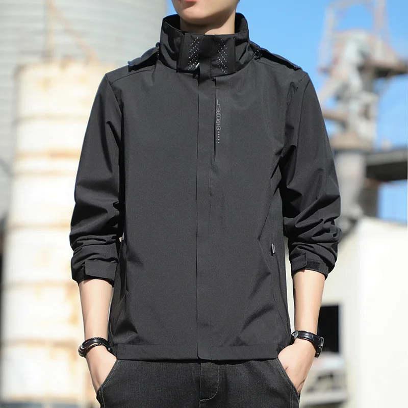 thumbnail image 1 of Abrigo de carga fina a prueba de viento y lluvia para hombre y mujer, chaqueta básica de primavera y otoño, prendas de vestir exteriores impermeables, trajes, ropa de moda nueva, 1 of 5