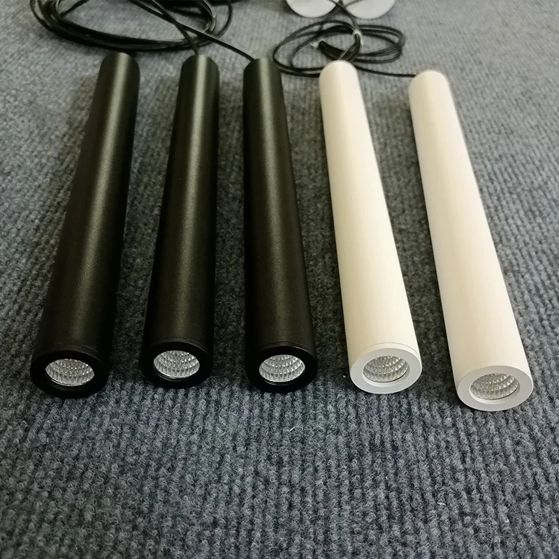 미니멀리스트 LED 펜던트 조명 블랙 화이트 매달려 샹들리에 거실 머리맡 조명 긴 튜브 바 펜던트 램프 서스펜션