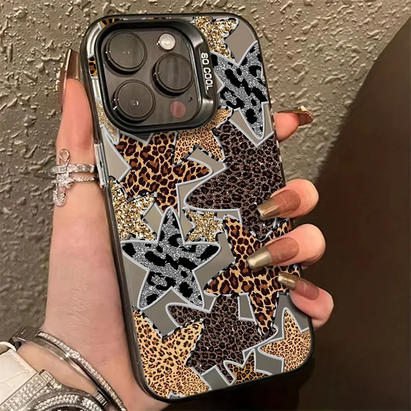Leopard Print Star Phone Case - Stylish and Durable Design