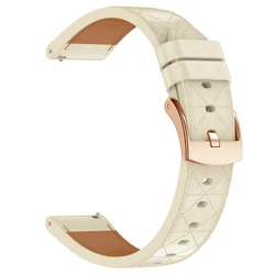 Premium PU Leather Watch Band | 18 - 20mm Adjustable Bracelet Strap - 20mm Universal (Beige)