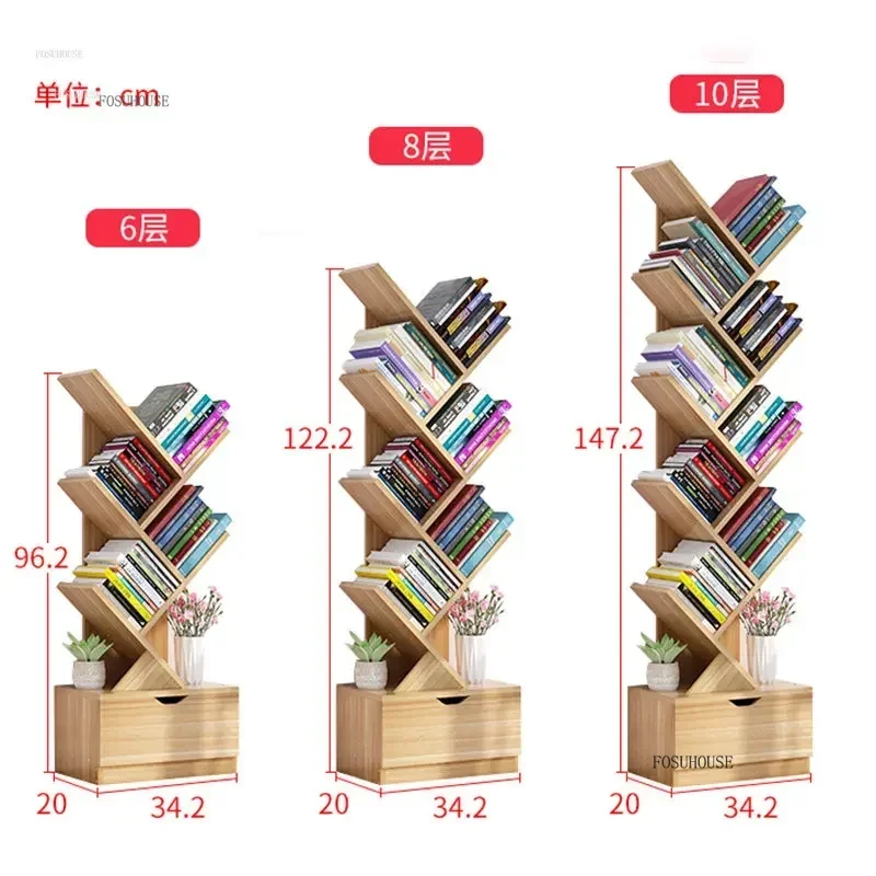 European Children's Bookcases Shelves Home Furniture Floor Tree-shaped Bookshelves Simple Small Living Room Bookcase Storage