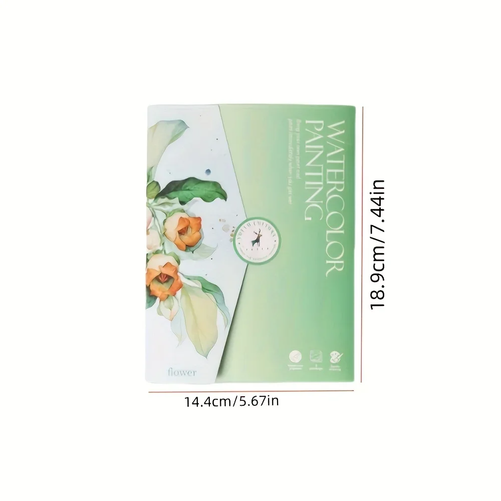 Un set di strumenti creativi per pittura ad acquerello: libro da colorare per adulti con motivi paesaggistici e floreali - immagine 5