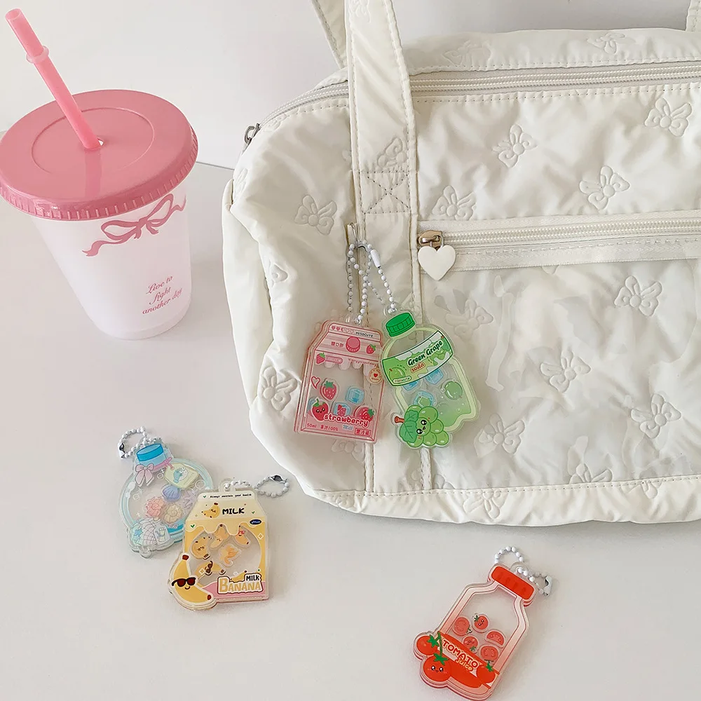 Bag Decoration Hanging Accessories Cute Acrylic Fruit Shaker Keychain Strawberry Hanging Ornaments Perfect For Students Keychain