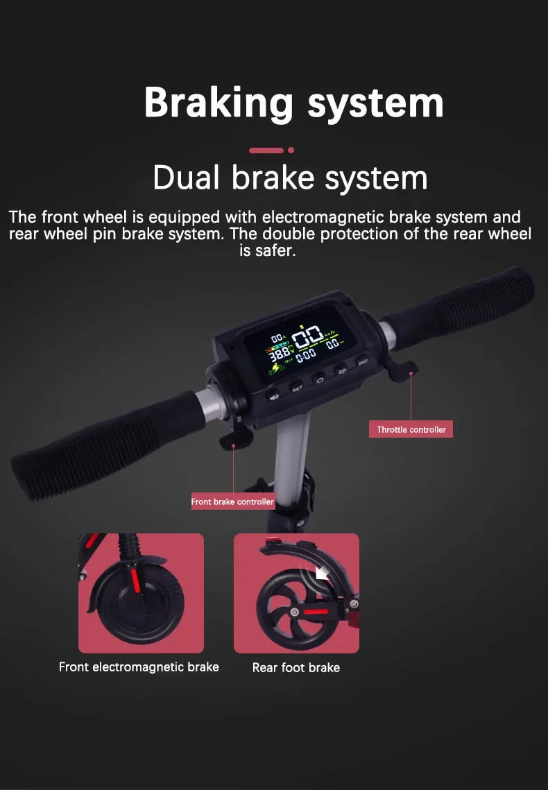 Electric Scooter 350W Motor 30km/h Adult APP Smart Scooter 8 inch 36V7.8AH Shock-absorbing Anti-skid Folding Electric