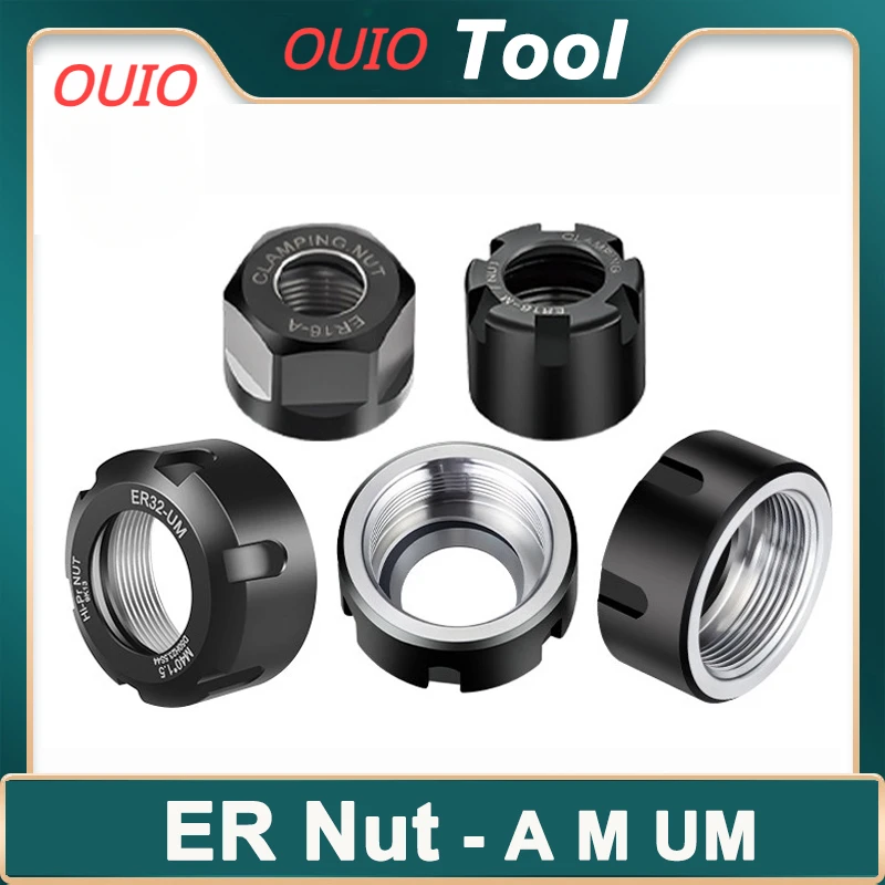 

OUIO ER8 ER11 ER16 ER20 ER25 ER32 ER40 NUT A M UM ER Nut CNC Nut Engraving Machine ER Collet Nut for Tool Holder Lathe Tools