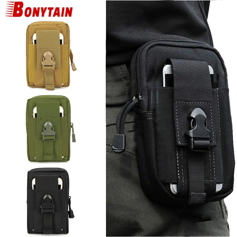 

Men Tactical Molle Pouch Belt Waist Bag Edc Phone Pocket Military Fanny Pack Running Camping Bags Soft Back Hunting Accessories