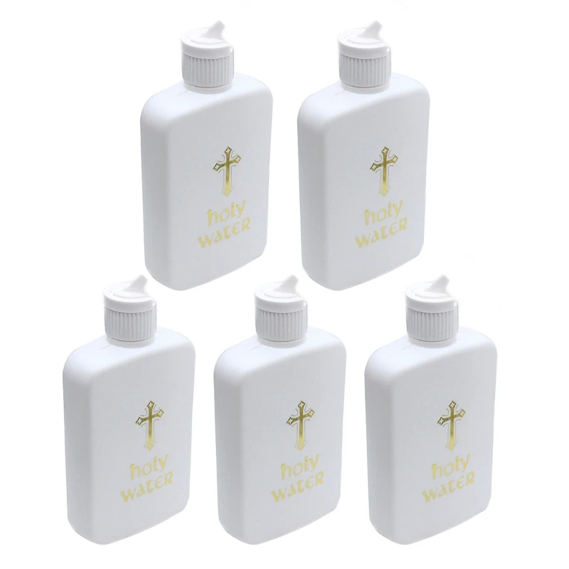 1/5pcs Holy Water Bottle with Gold Blocking Religious Gift for Home Party