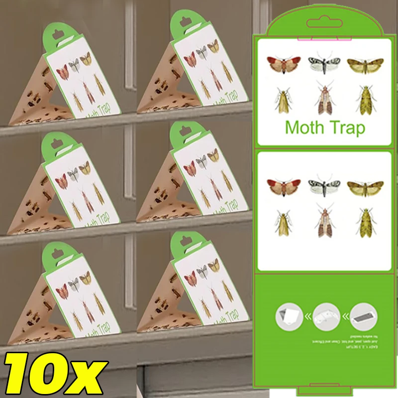 Sticky Moth Traps Insect Catcher Waterproof Fly Sticky Traps Flycatcher Sticker Plate Trap for Garden Pantry Food Restaurant