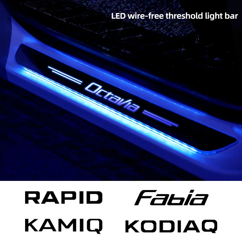 

Fashion Custom Wireless color LED Car Pedal Light For Skoda Octavia Fabia Rapid Superb Kodiaq Scala Karoq Citigo Kamiq Roomster