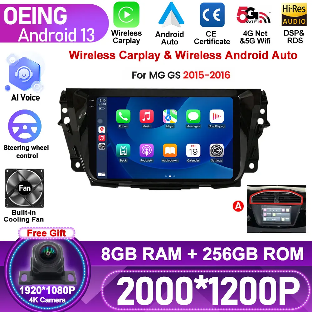 

Android For MG GS 2015 2016 2017+ Car Radio Multimedia Player GPS Navigation Stereo Wireless Carplay Screen Head Unit Autoradio