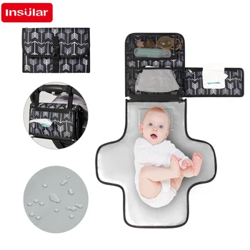 MiniatureBaby Fasciatoio per pannolini Materasso per pannolini per neonati Cuscino da viaggio Portatile Pieghevole Lavabile Impermeabile Riutilizzabile 3 strati