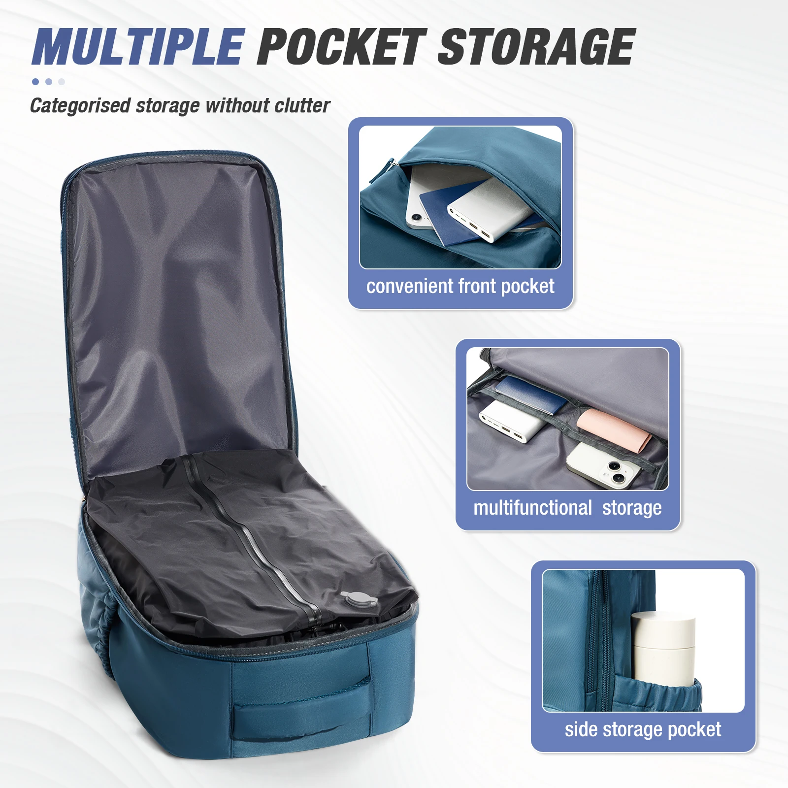 Ryanair Airlines Underseat Cabin Bag 40x30x20 Travel Duffel Bag   Carry on Hand Luggage Travel Bag for Women Men,Vacuum Backpack