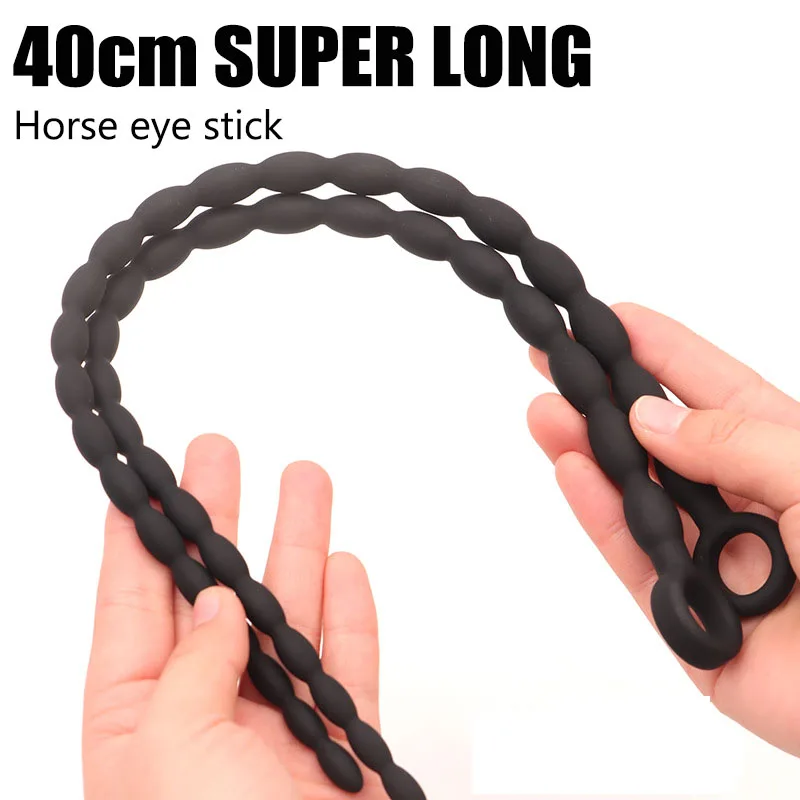 40CM Soft Silicone Urethral Dilator Horse Eye Stick Penis Rod Male Masturbation Blockage Stimulator Urethra Masturbation for Men