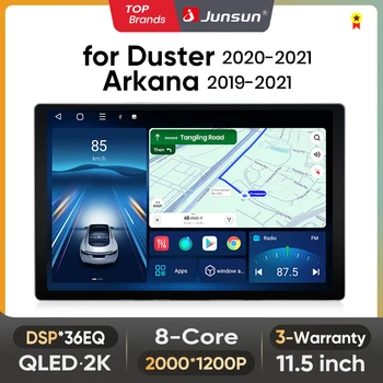 Junsun 11,5 pulgadas QLED Android inalámbrico CarPlay Auto Radio de coche para Renault Duster Dacia HM 2 2020-2021 sistemas inteligentes DSP 1