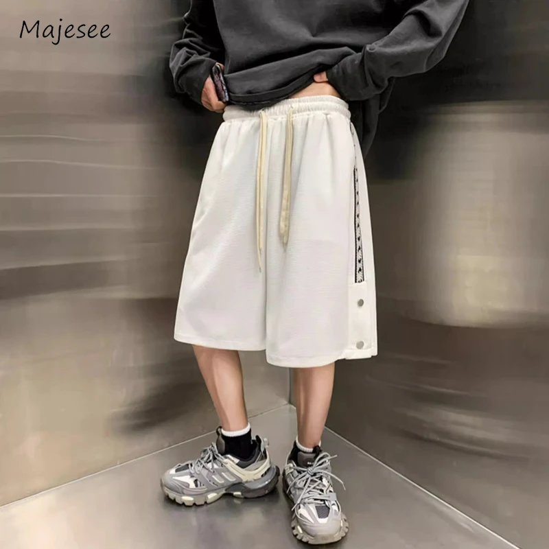 

Side Striped Shorts Men Panelled Wide Leg Outdoor All-match Korean Style Baggy Youthful Vitality Popular Minimalist Advanced