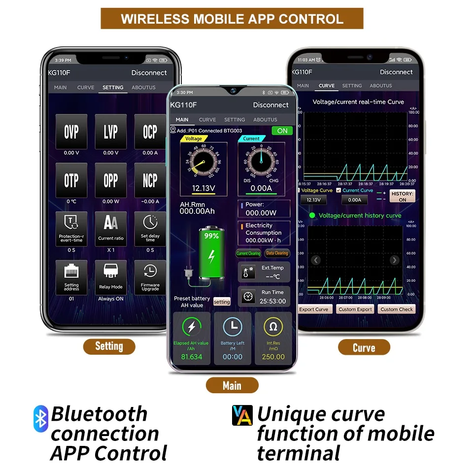 New KH160F KH140F KH110F KH-F Series Coulomb Counter Battery Capacity Monitor Voltage Current Power Meter Lithium Iron Phosphate 2