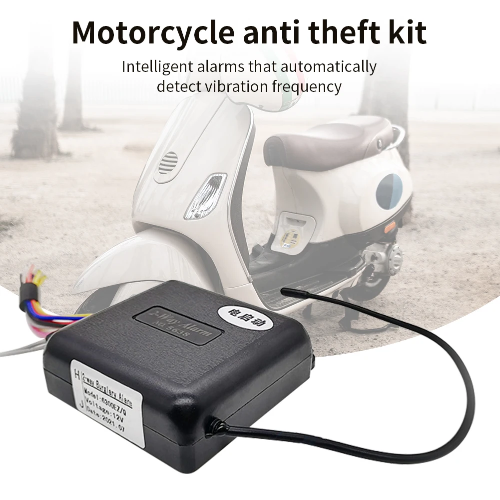 12V Motorcycle Anti Theft Kit 2 Way Motorcycle Immobilizer Automatic Burglar Alarm Keyless Entry Siren Motorbike Alarm System