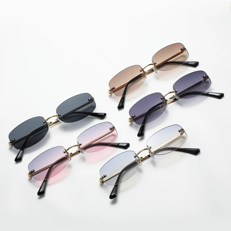 الرجعية الأزياء فرملس النظارات الشمسية بيضاوي الشك...