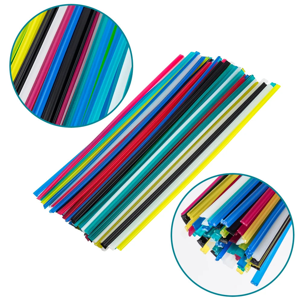 Plastic Welding Rods Colorful PP Welding Sticks DIY 20cm 5x2mm for Plastic Welder Guns Car Bumper Repair Supplies 60PCS