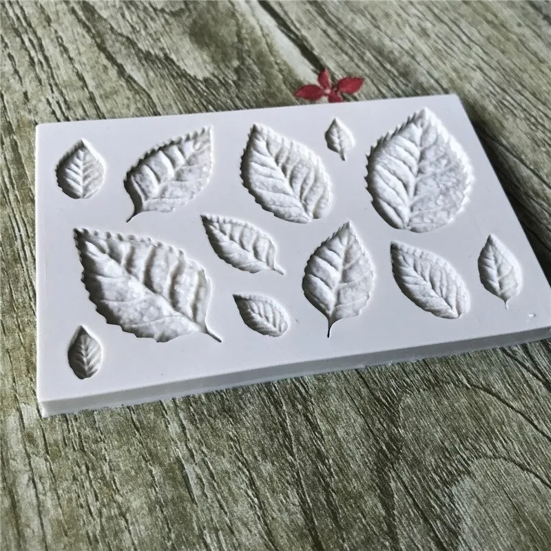Silicone Mold Rose Leaf Shape Chocolate 3D Leaf Shape Candy Fondant Gum Paste for DIY Cake Decorat 1Pc