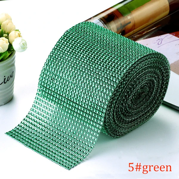 10-Yard Rhinestone Mesh Trim with 24 Rows for DIY Wedding and Party Decoration
