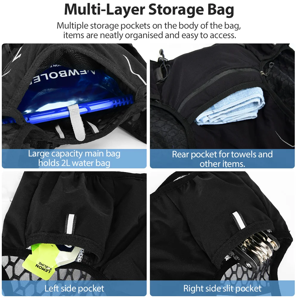 5L Hydration Backpack Hydration Pack Ultralight Running Backpack Running Trail Marathon Bike Backpack 500ml 2L Soft Flask
