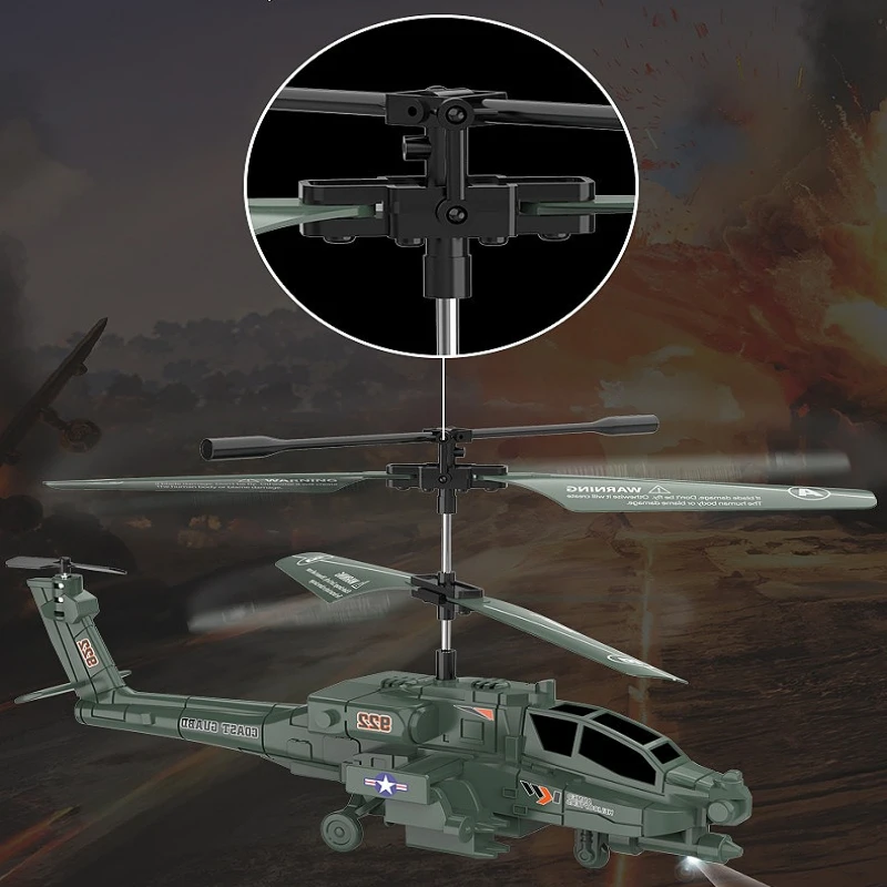 New Apache Remote-Controlled Helicopter With Gyroscope, Drop Resistant Armed Toy Model, Children'S Toy Helicopter 4