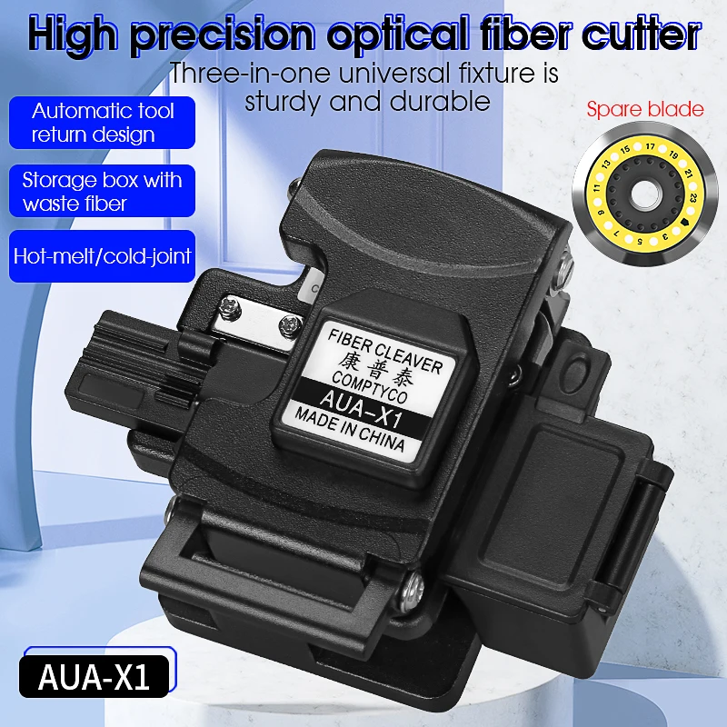 AUA-X1 High Precision Fiber Cutting Knife With Waste Fiber Box Fiber Optic Cable Cutter Fiber Fusion Splicer Cutting Knife
