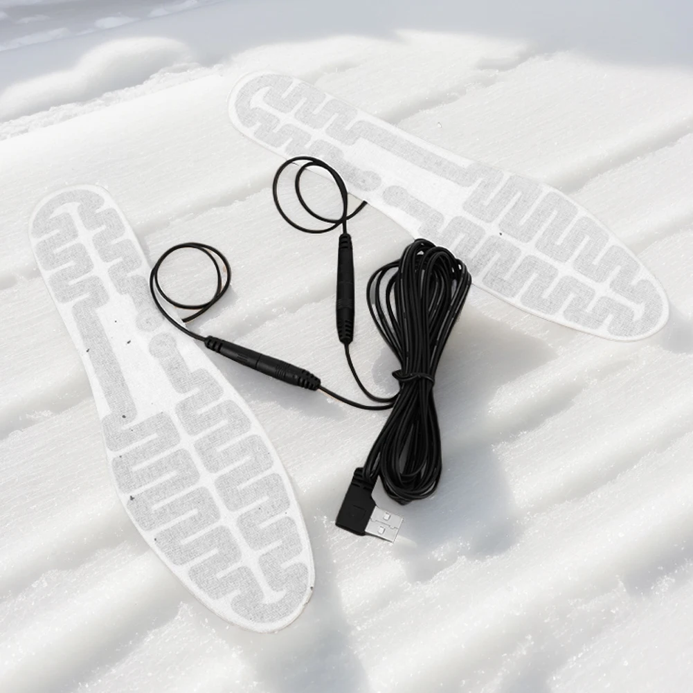 USB Heated Shoe Insoles Electric Foot Warming Pad 10W Winter Warm Insoles Winter Outdoor Sports Heating Insole for Men and Women