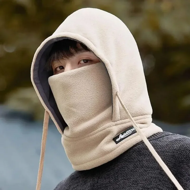 New Winter Full Face Mask Fleece Skiing Balaclava Hat Windproof Winter Warm Plush Neck Warmer Hood Outdoor Thicken Cap