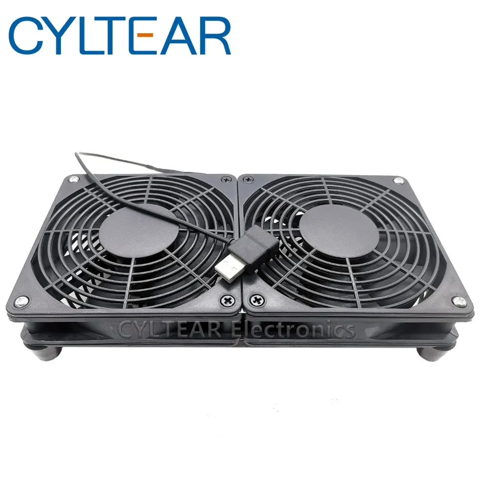 usb Router Cooling Fan DIY PC Cooler TV Box Wireless Quiet DC 5V USB power 120mm fan 120x25mm 12CM W/Screws Protective net